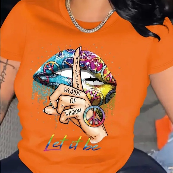 Orange Whisper Words of Wisdom Graphic Tee - Picture 1 of 3